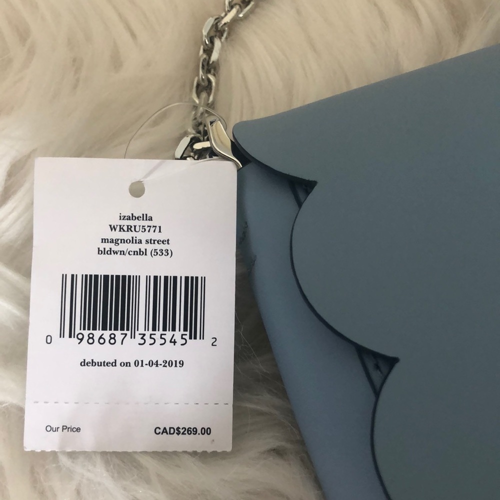 ⭐️NWT KATE SPADE NY BABY BLUE SCALLOPED BAG - Picture 4 of 15